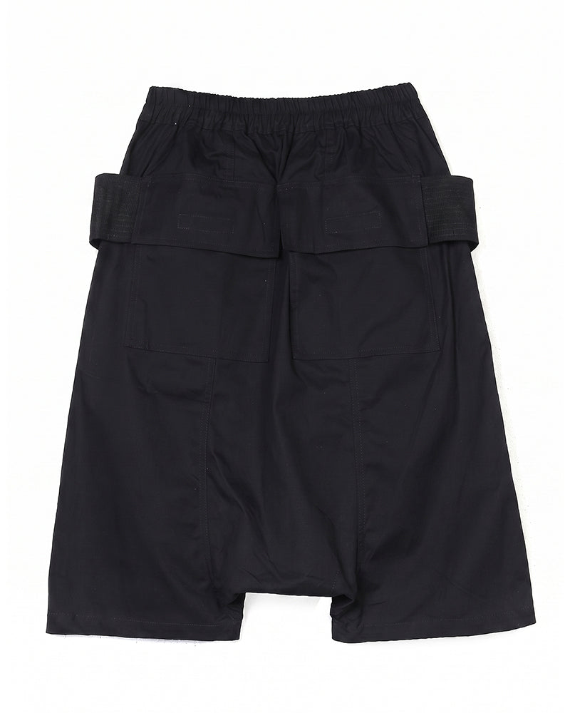 Deconstructed Darkwear Multi‑Pocket Utility Cargo Shorts