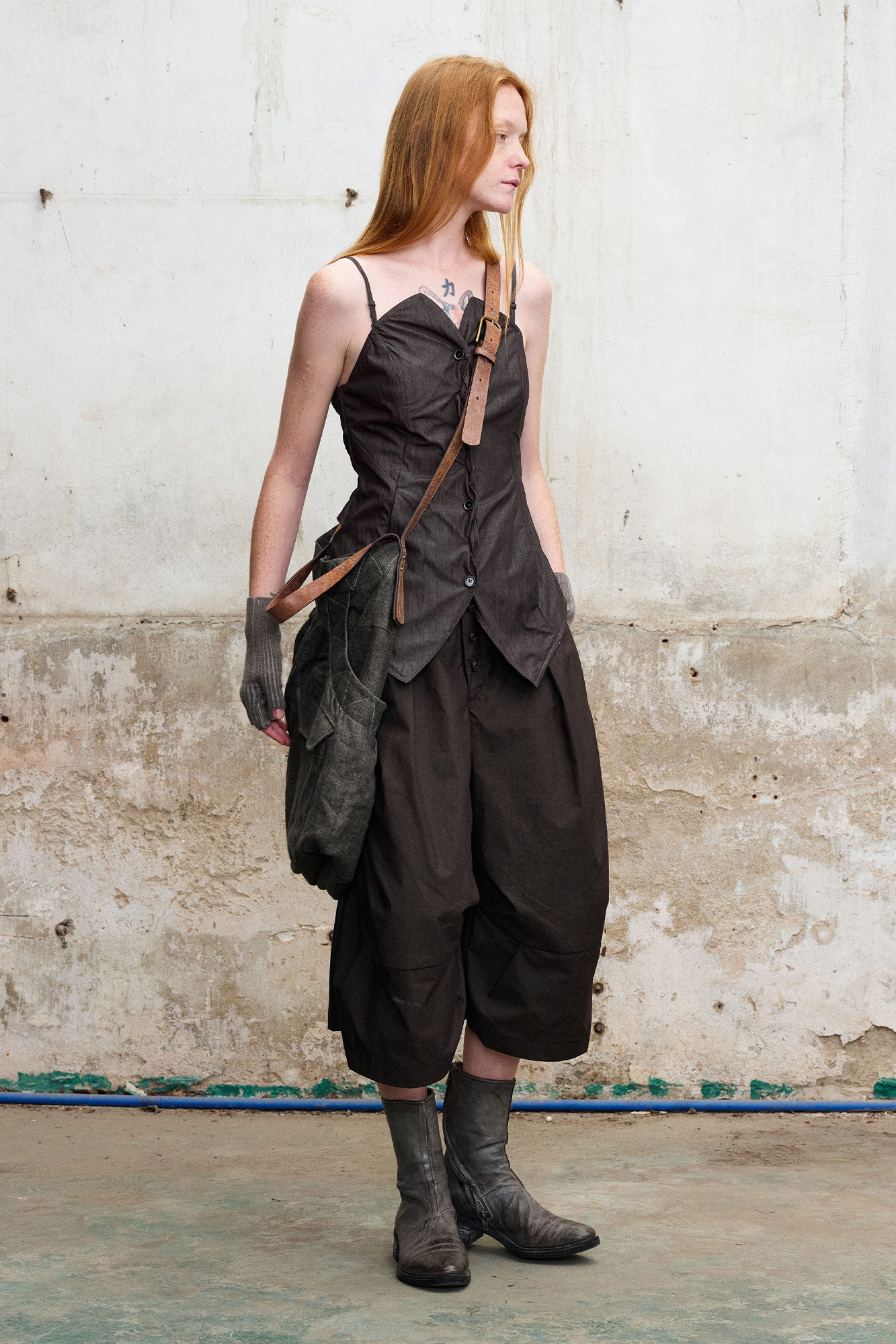 Pleated Button-Fly Shorts