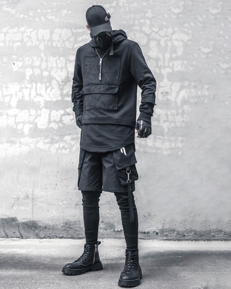 Darkwear Streetwear Patchwork Oversized Hoodie
