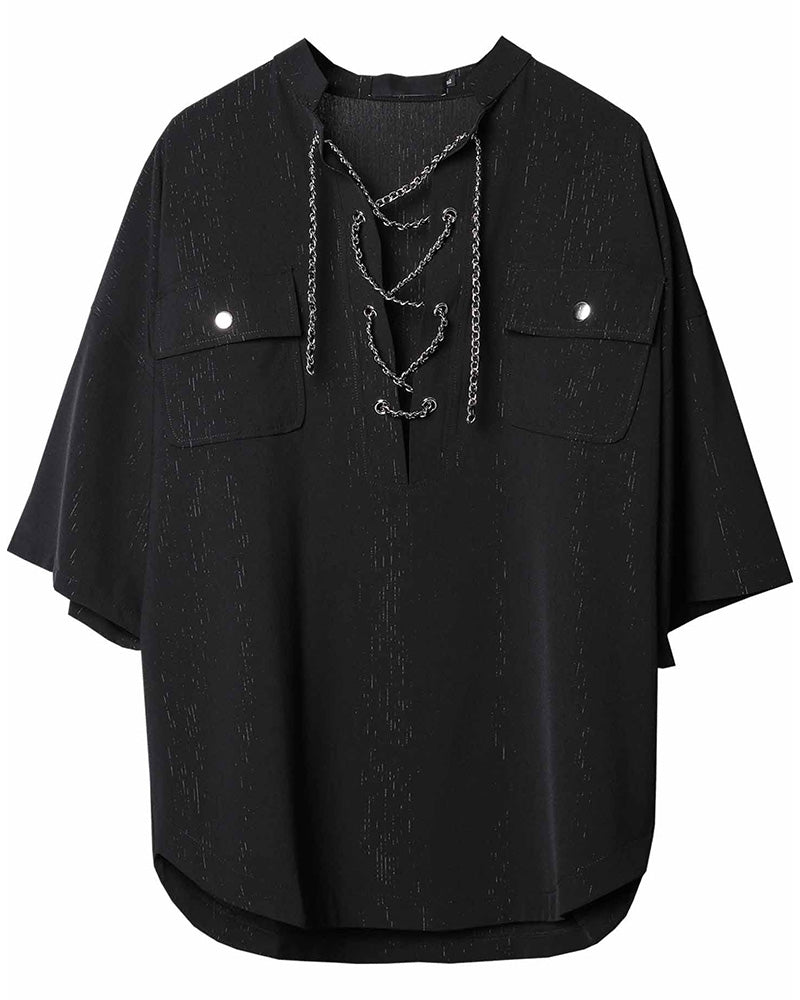 Functional Chain Lace-Up Techwear T-Shirt