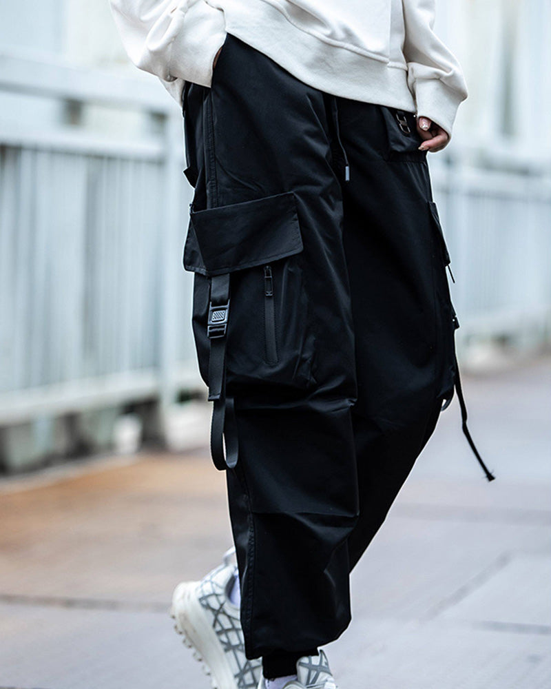 Functional Pocket Ribbon Cargo Pants