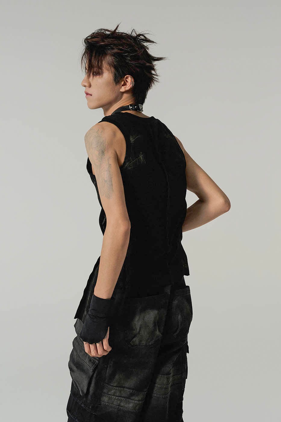 Distressed Asymmetrical Tank Top