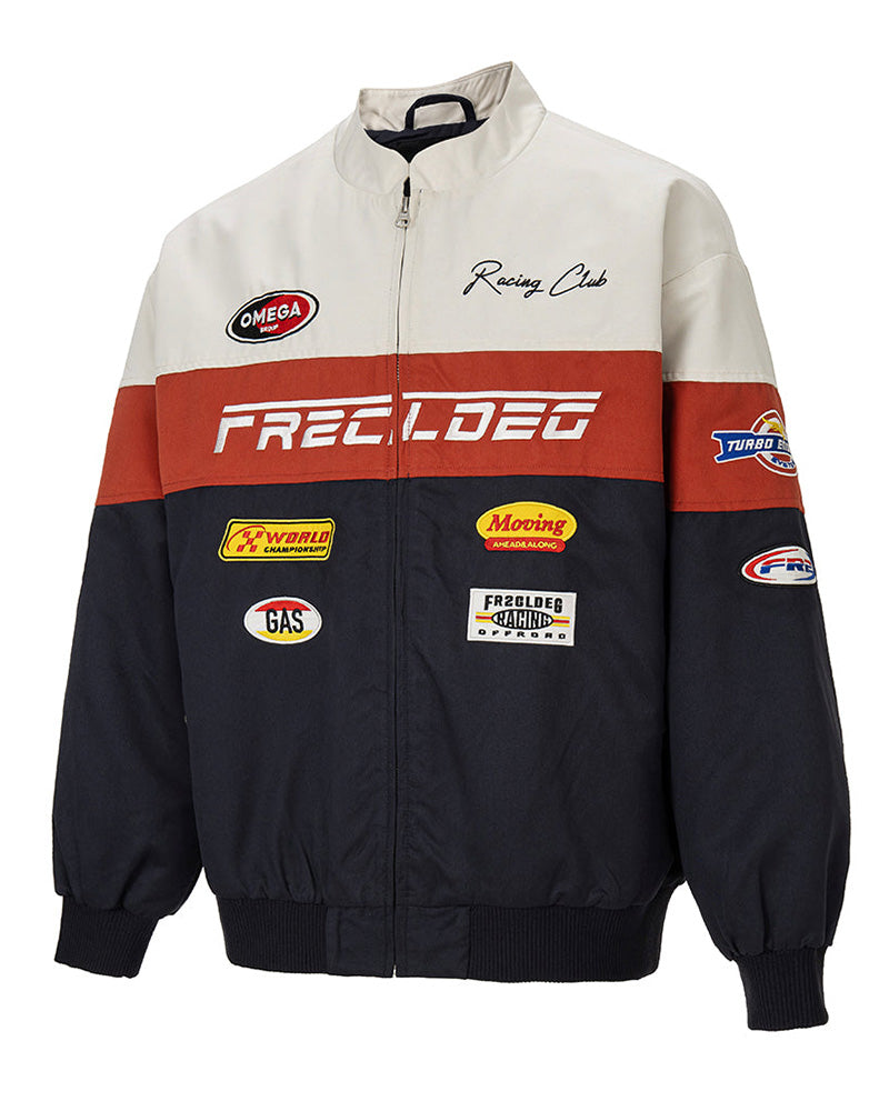 Retro Contrast Racing Patch Jacket