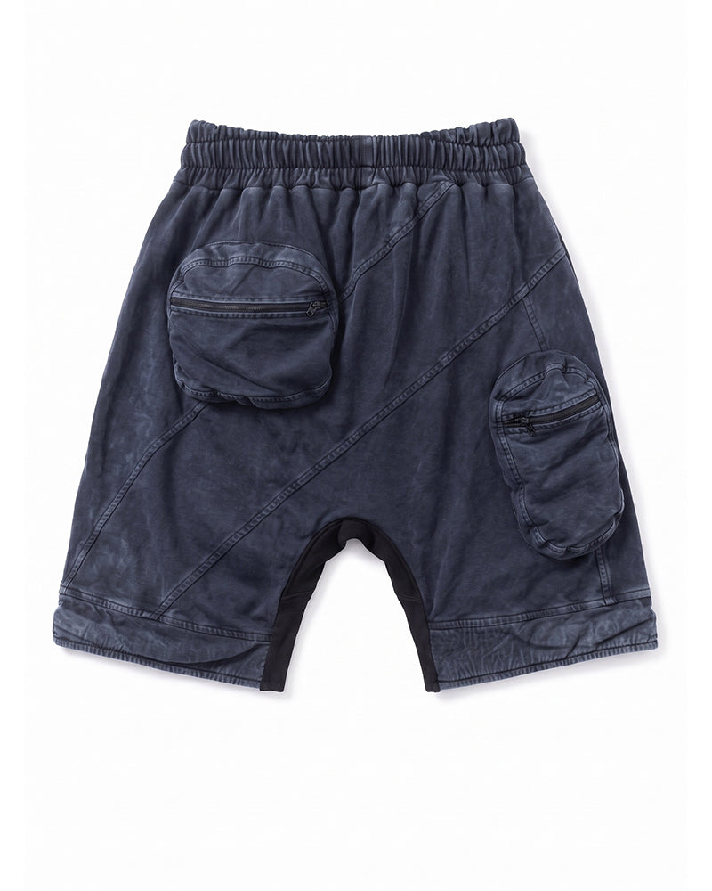 Post-Apocalyptic Washed Asymmetric Cargo Shorts