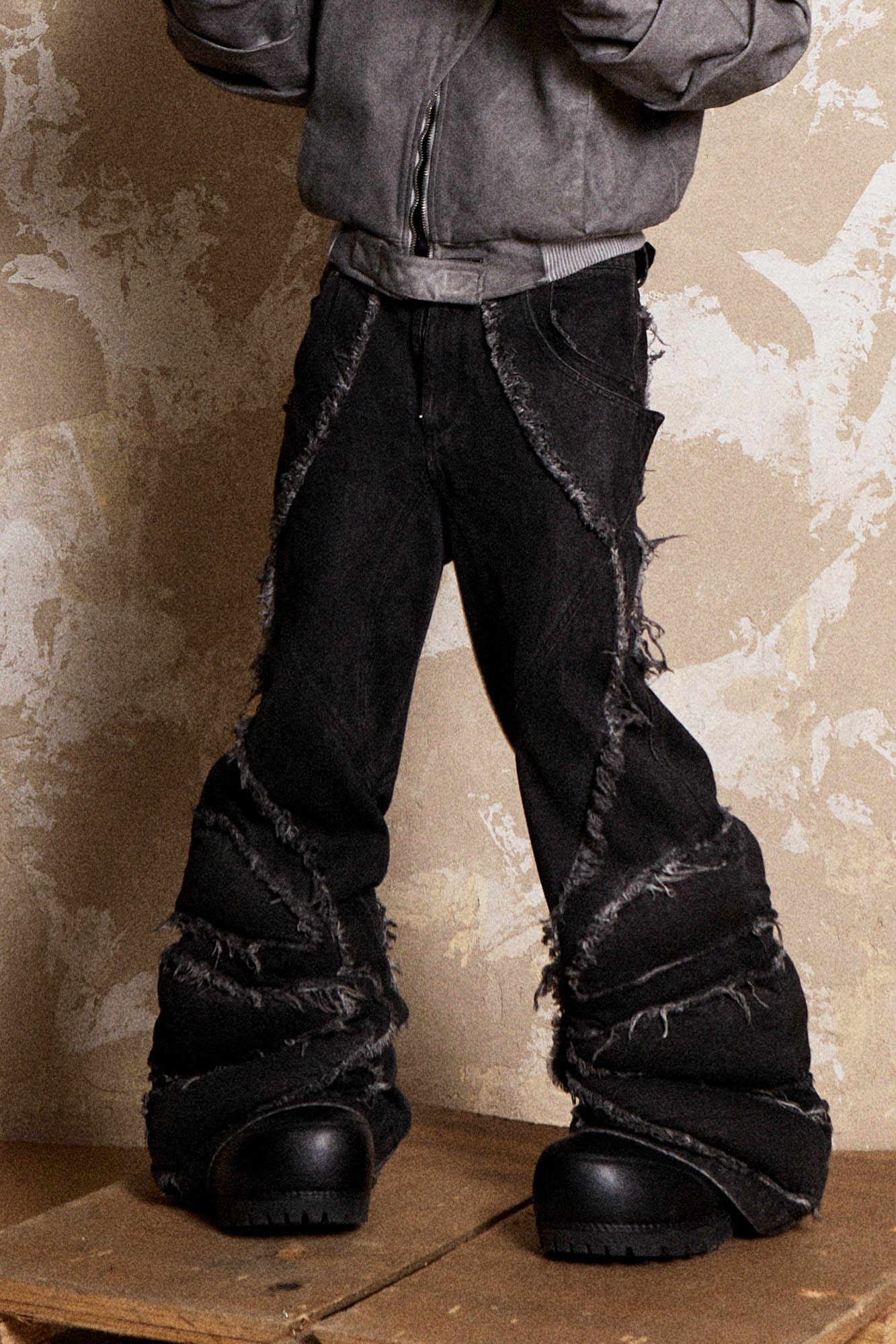 Mutation Dragon Claw Frayed Flared Jeans