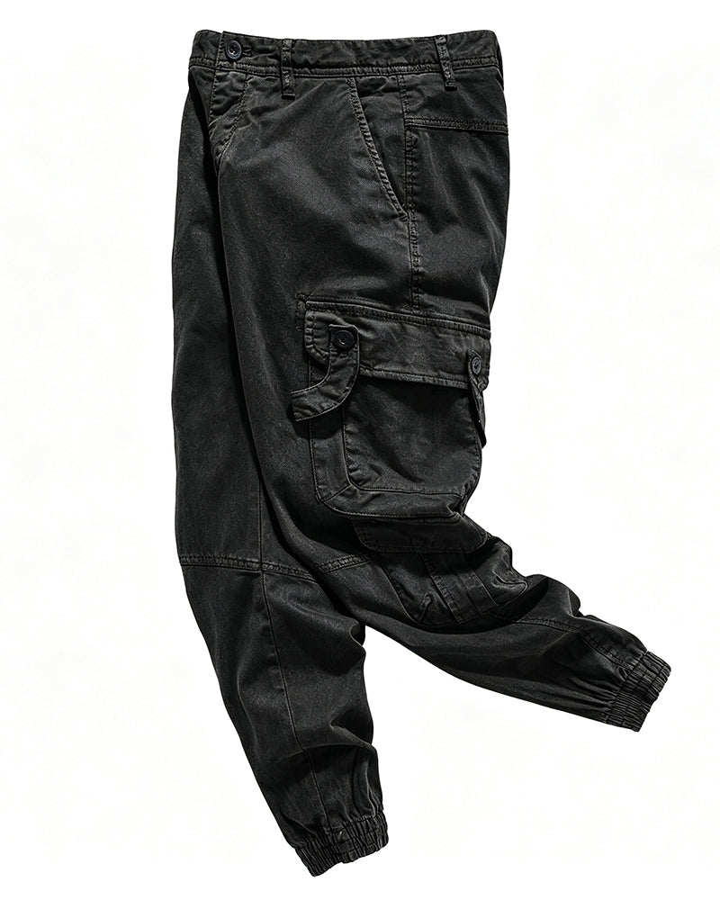 Multi-Pocket Techwear Cargo Cuffed Pants