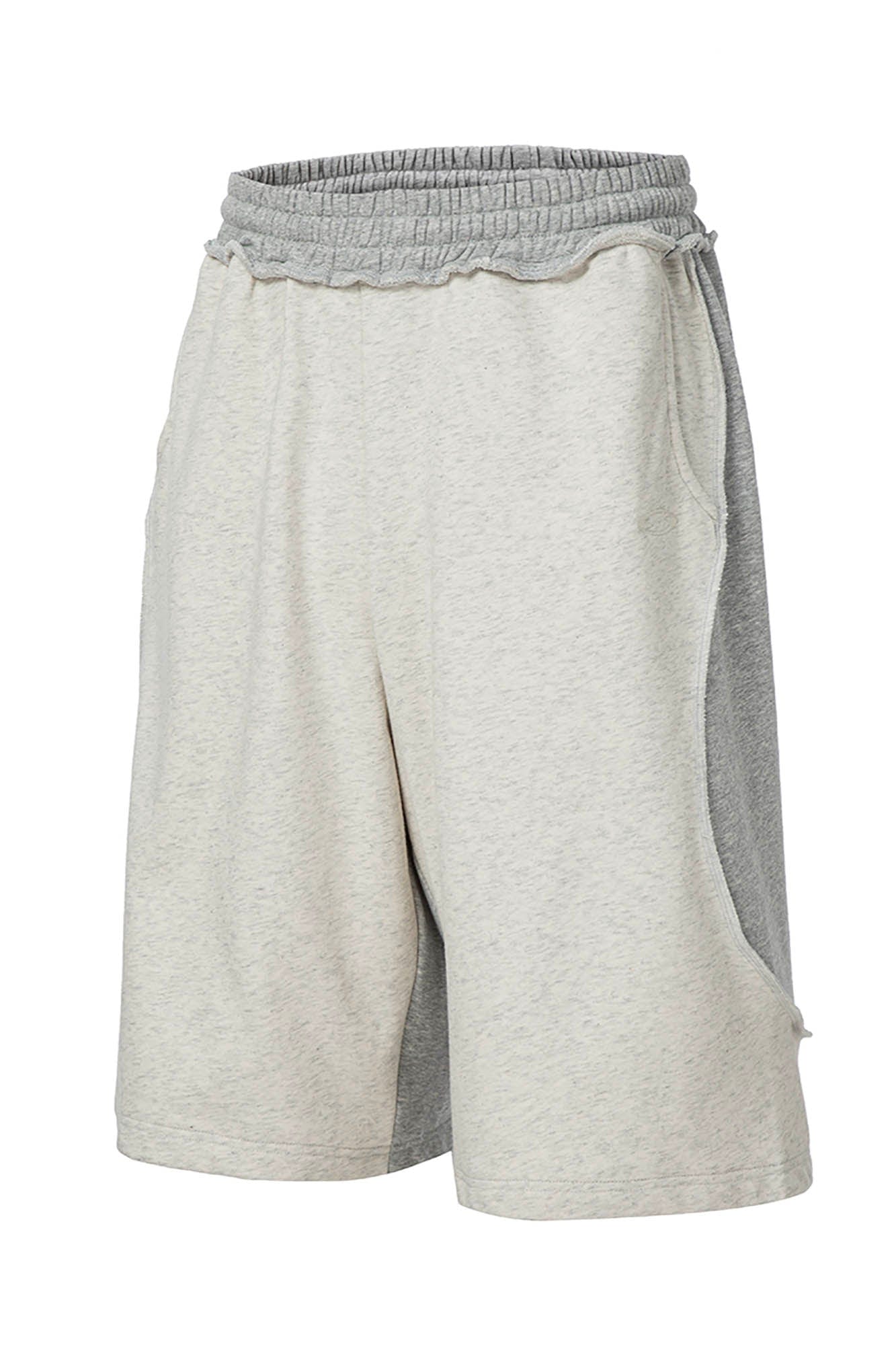 Curved Spliced Contrast Shorts