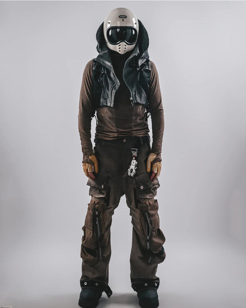Post-Apocalyptic Functional 3D Pocket Wide Leg Cargo Pants