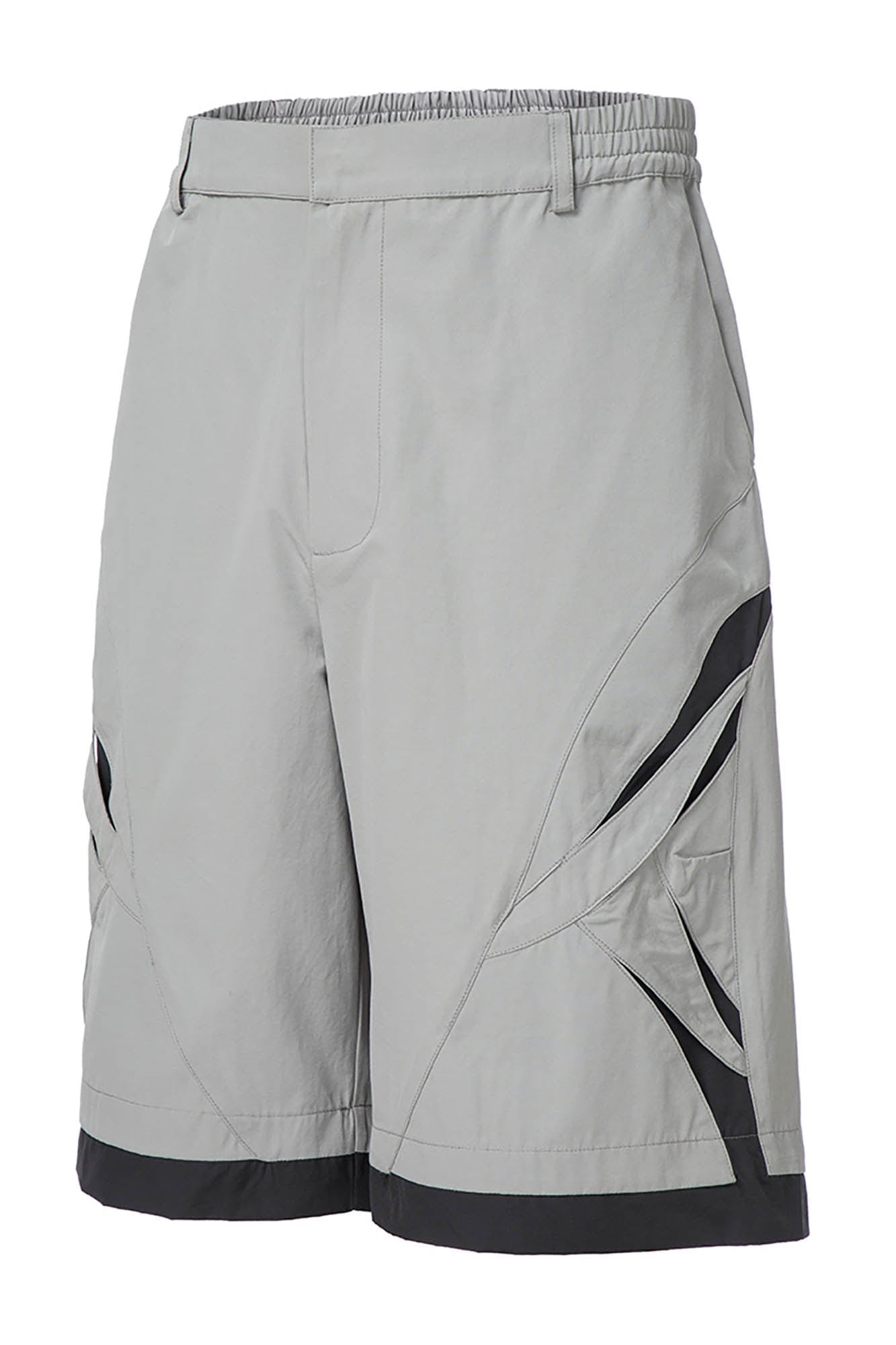 Contrast Panel Cut-Out Knee Shorts