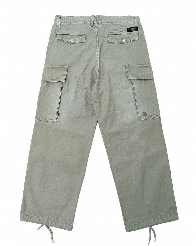 Vintage Washed Distressed Multi‑Pocket Cargo Pants