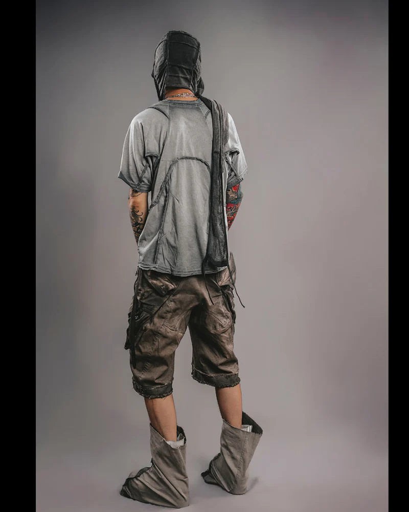 Wasteland Wear 3D Cut Distressed Raw Edge Raglan T-Shirt