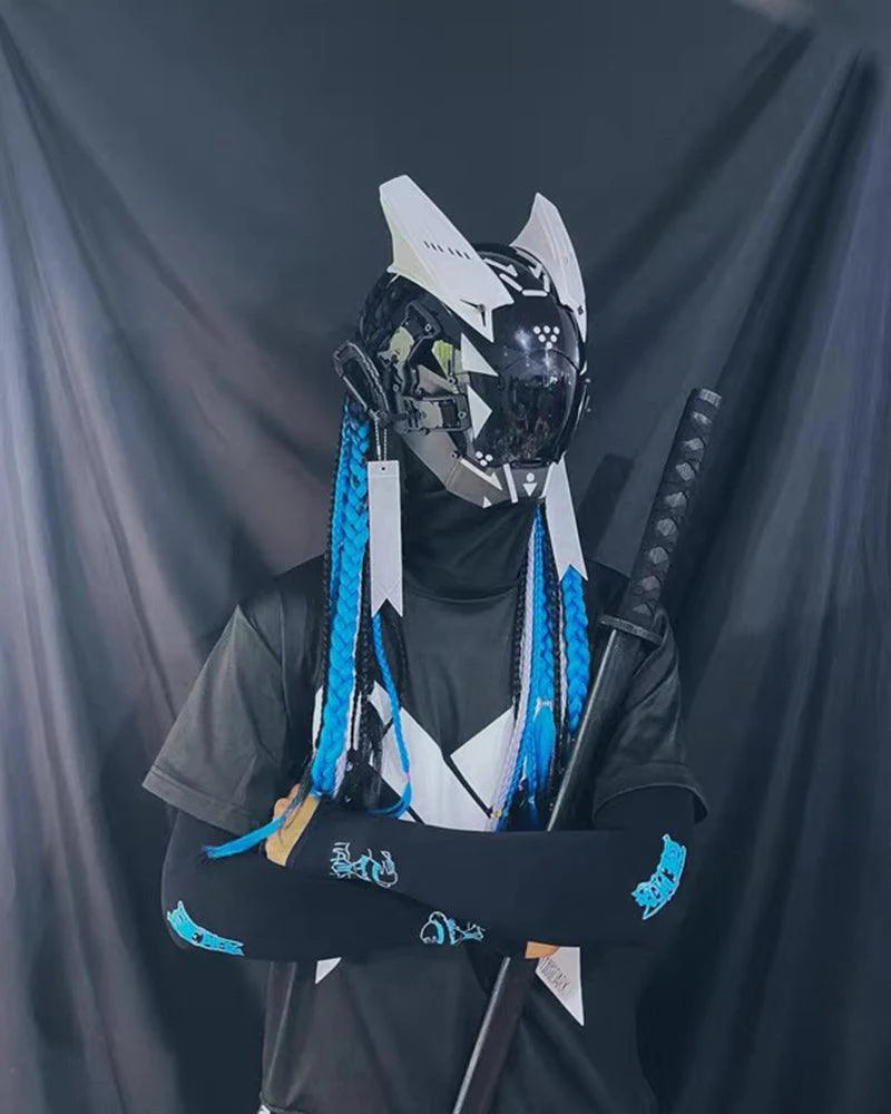 Dreadlocks Led Cyberpunk Helmet Mask