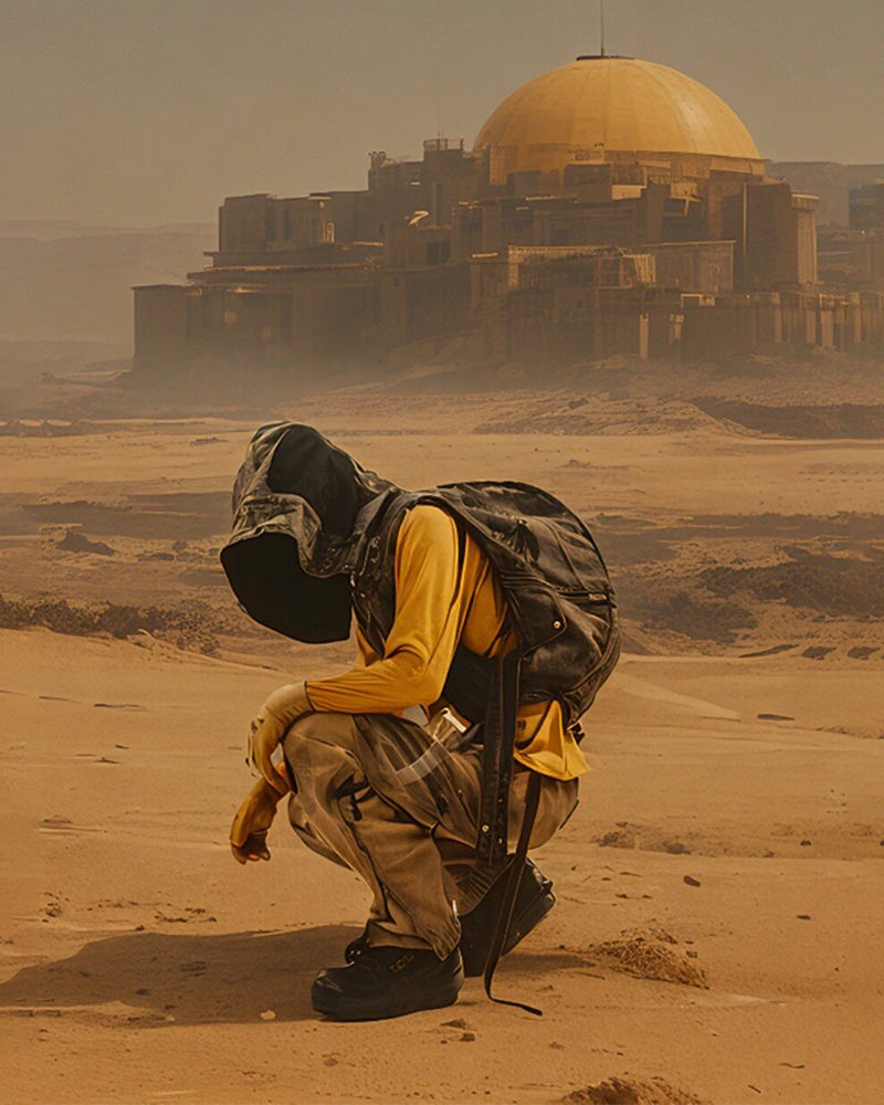 Post-Apocalyptic Desert Nomad High-Neck Long-Sleeve Tee