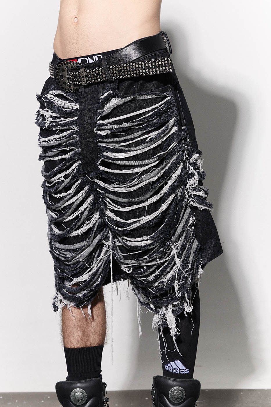 Heavily Distressed Denim Shorts