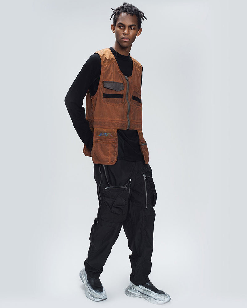 Vintage Sleeveless Pocket Utility Vest