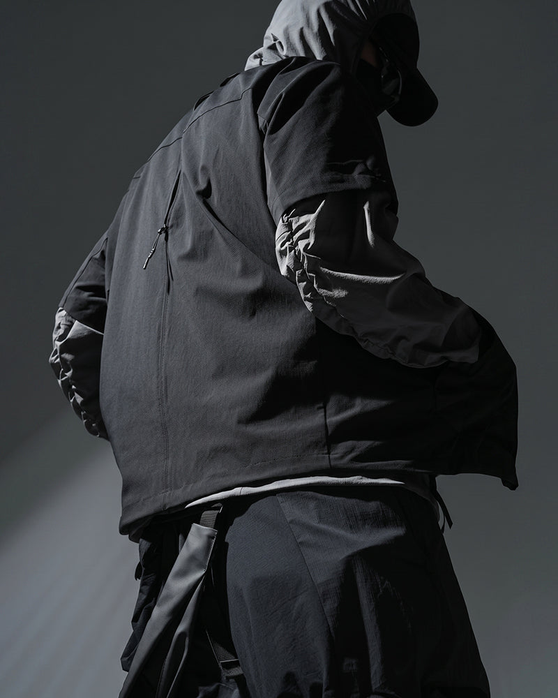 Magnetic Quick-Release Collar Zip Techwear Short-Sleeve Jacket