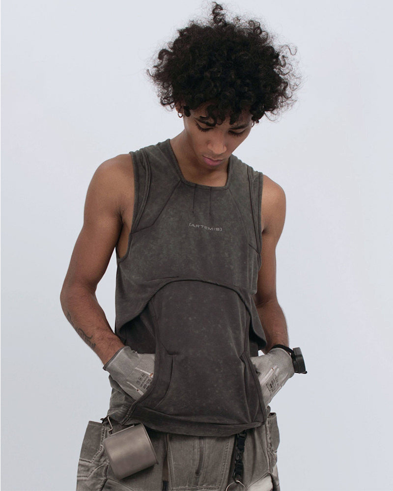 Dune Wasteland Deconstructed Splicing Sleeveless T-Shirt