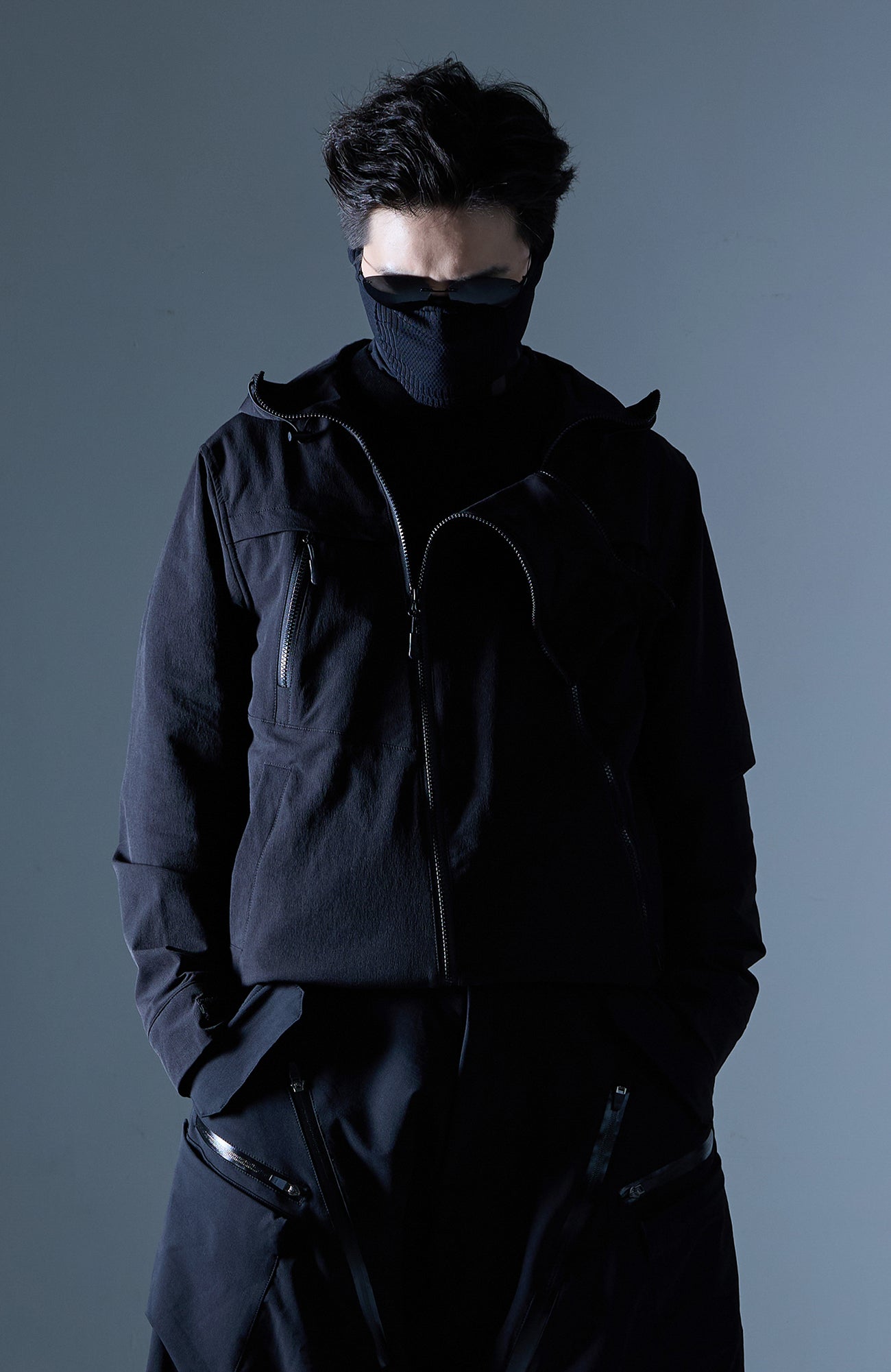Dual-Placket Softshell Hooded Jacket