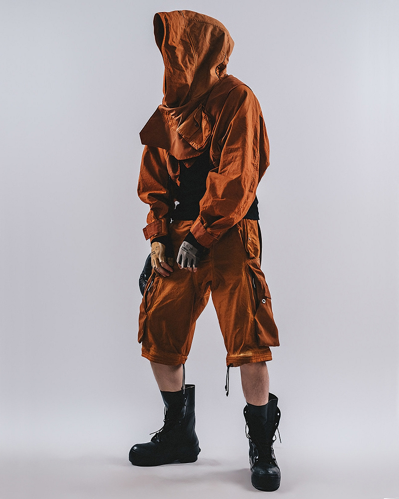 Post-Apocalyptic Tactical Dirty Wash Hooded Cape
