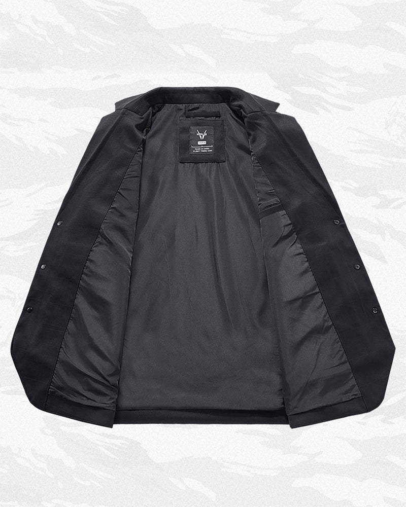 Functional Multi-Pocket Utility Blazer Jacket