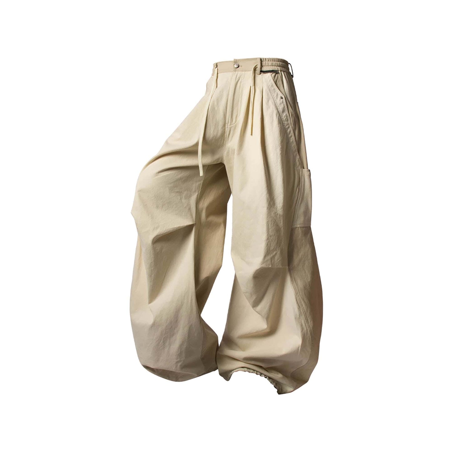Spliced Crinkled Oversized Cargo Pants