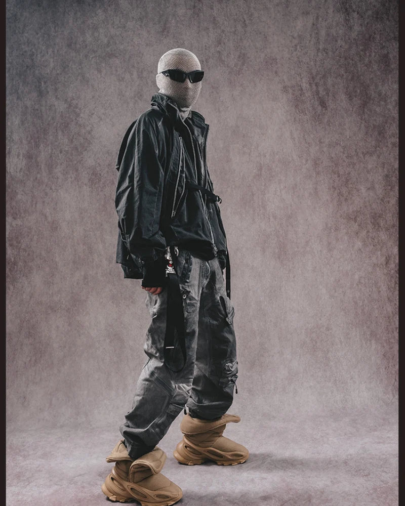 Post-Apocalyptic Vintage Dual Layers Multi-Pocket Jacket