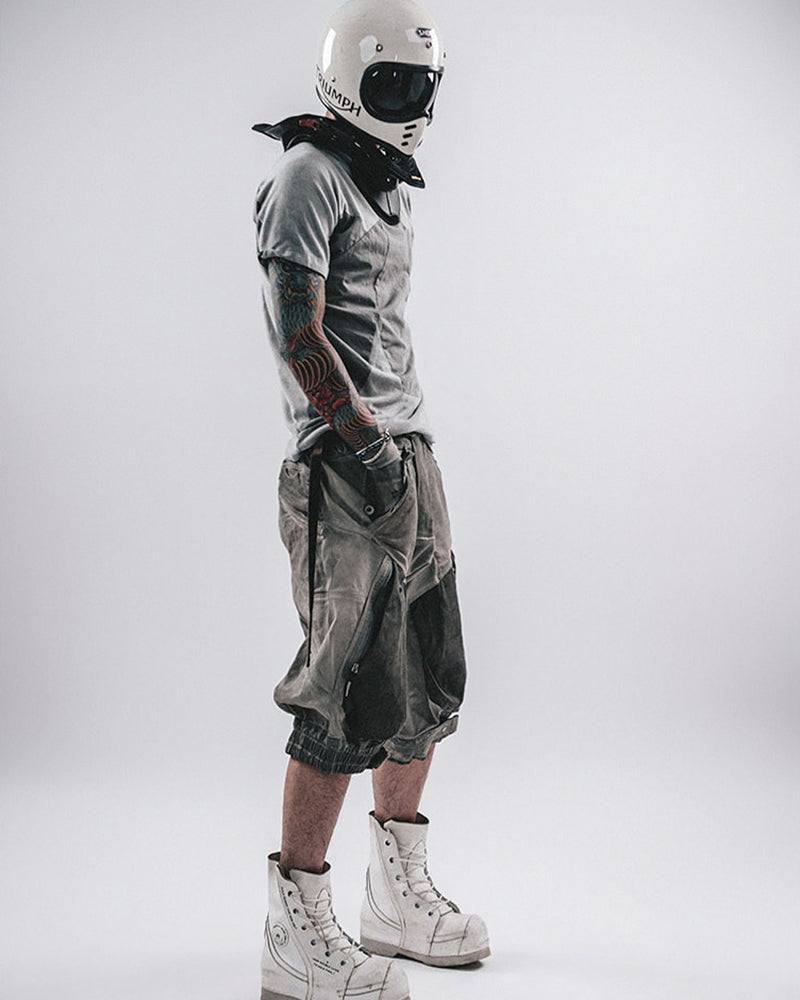Wasteland Wear 3D Patchwork Distressed Cotton T-Shirt