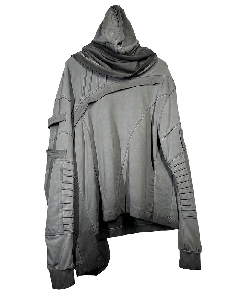 Asymmetric Dirty Dye Deconstructed Wasteland Hoodie