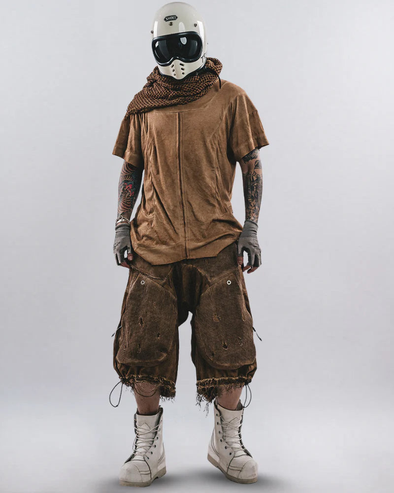 Wasteland Style Reversible Deconstructed Washed T-Shirt