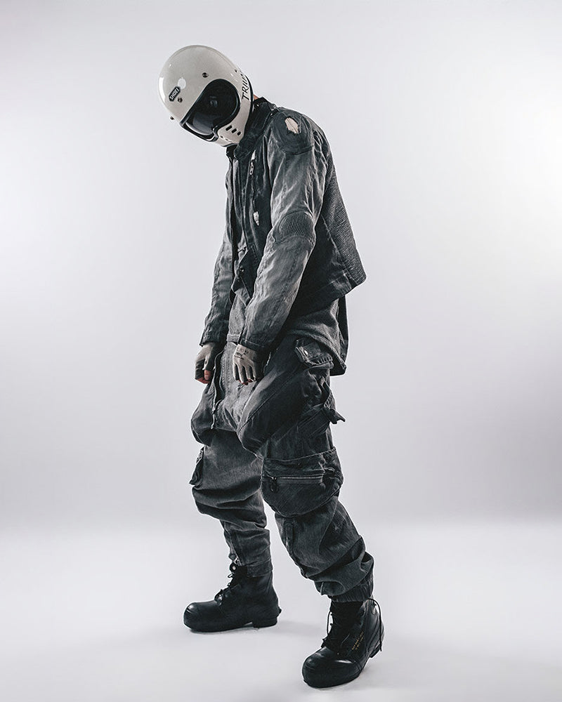 Urban Decay Distressed Zip-Up mecha Jacket
