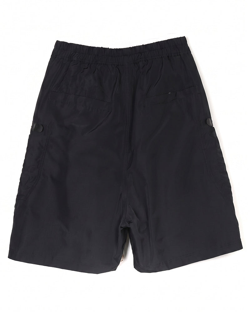 Multi-Zip Deconstructed Wide-Leg Multi-Pocket Utility Shorts