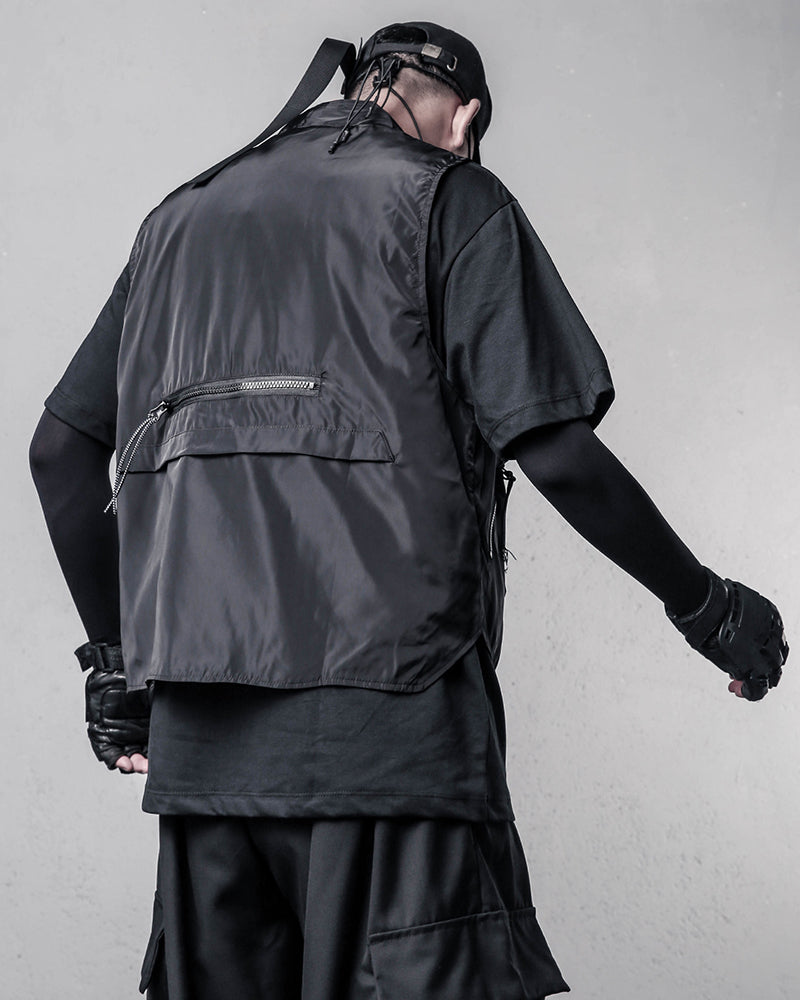 Techwear Darkwear Multi-Pocket Tactical Utility Vest