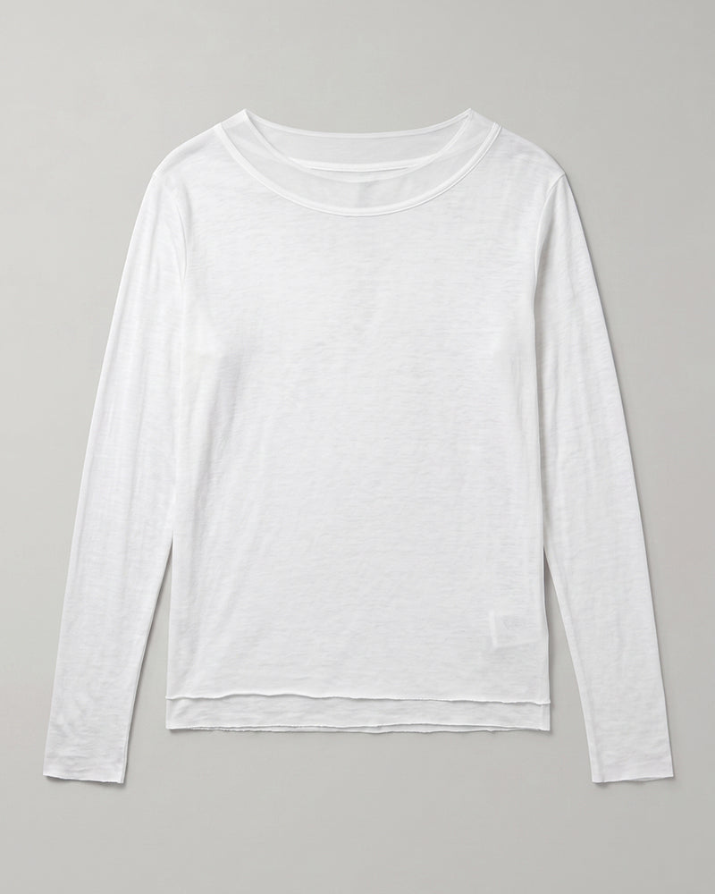 Dystopian Double-Layer Crew Neck Long Sleeve Top