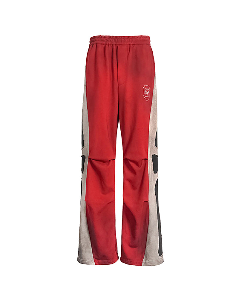 Skeleton Distressed Contrast Panel Sweatpants