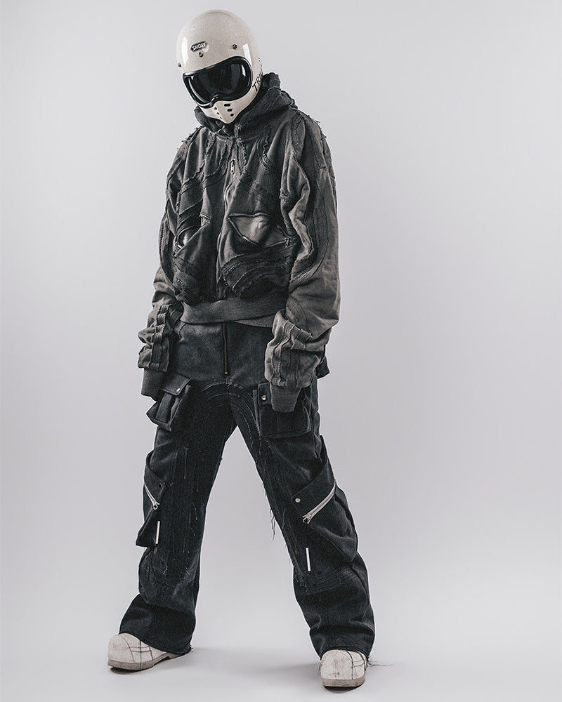 Obsidian Armored Multi-Zip Cargo Pants