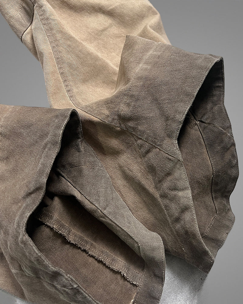 Washed Vintage Spliced Workwear Cargo Pants