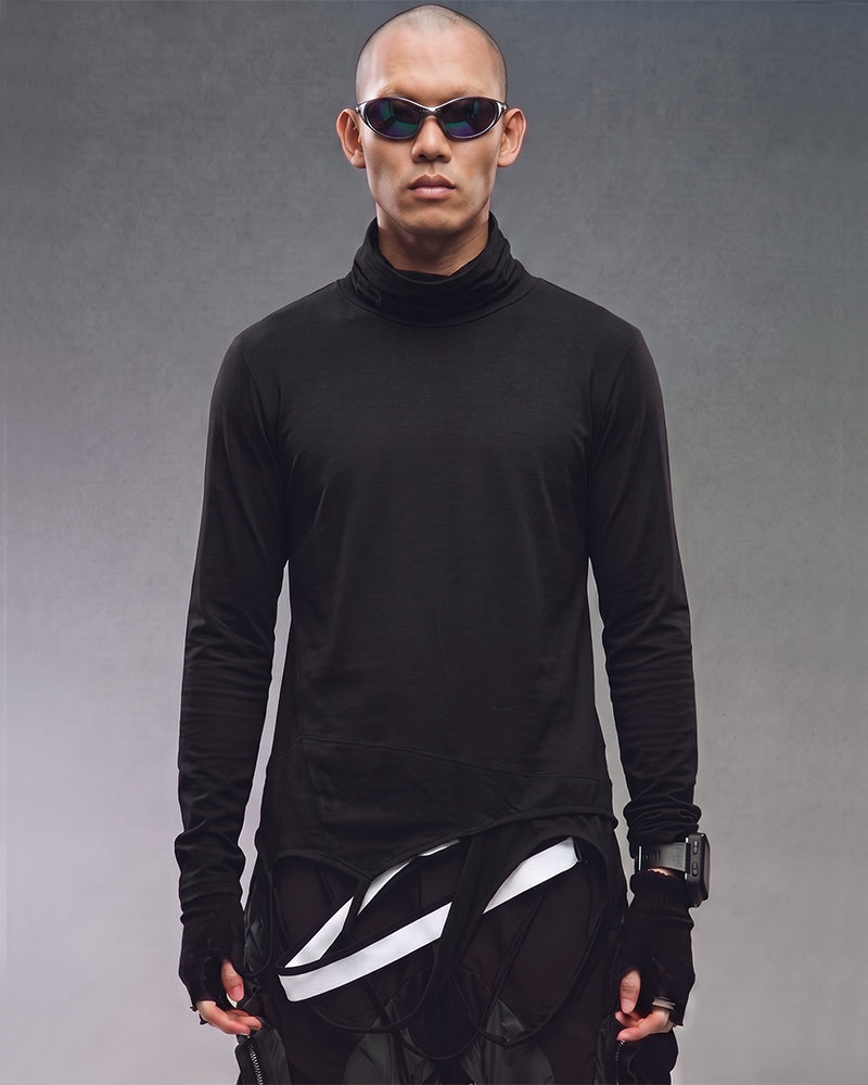 Post-Apocalyptic Face-Covering Deconstructed Long-Sleeve T-Shirt