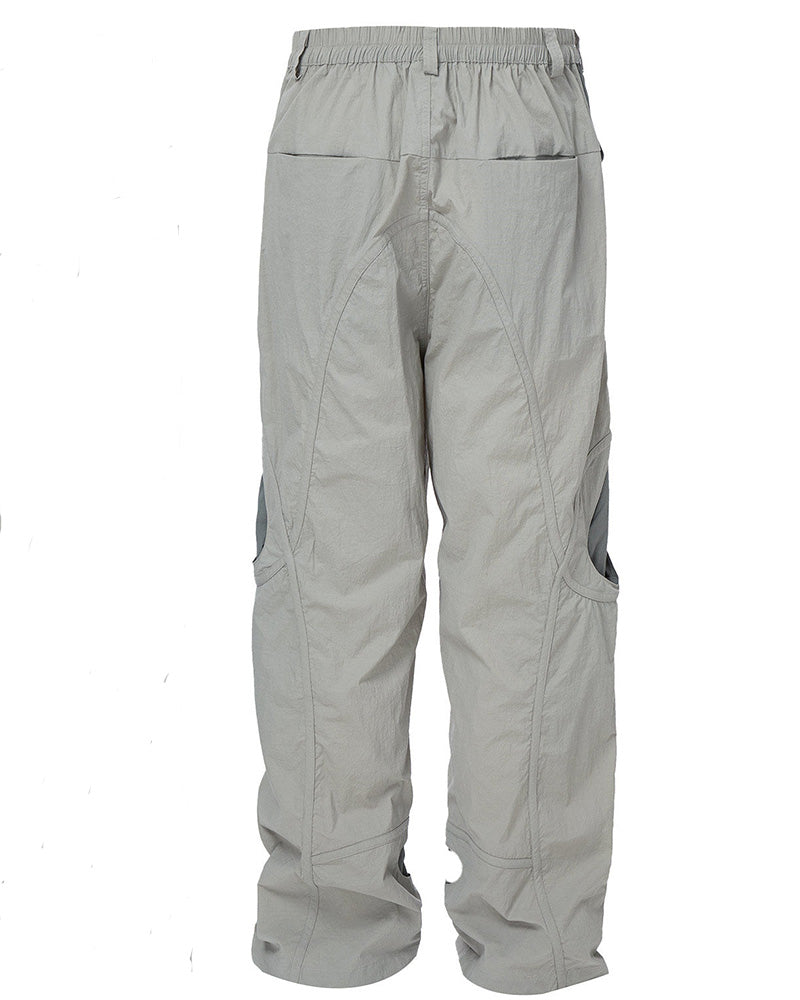 Contrast Panel Cutout Utility Cargo Pants