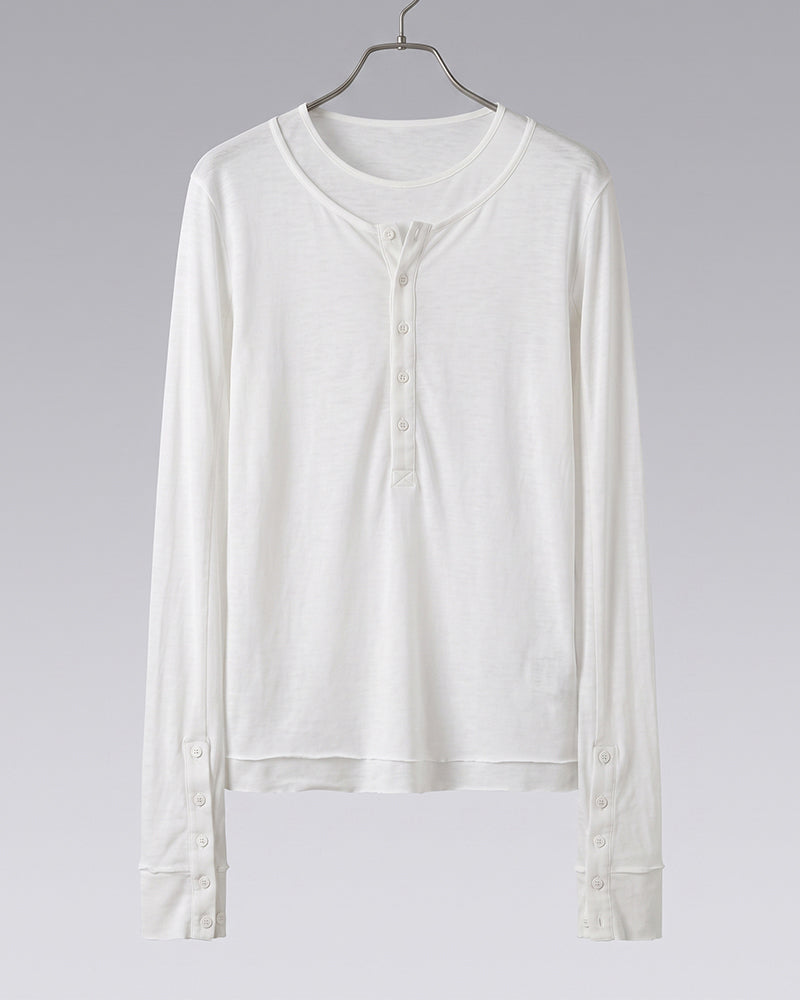 Dystopian Double-Layer Button Long Sleeve Top