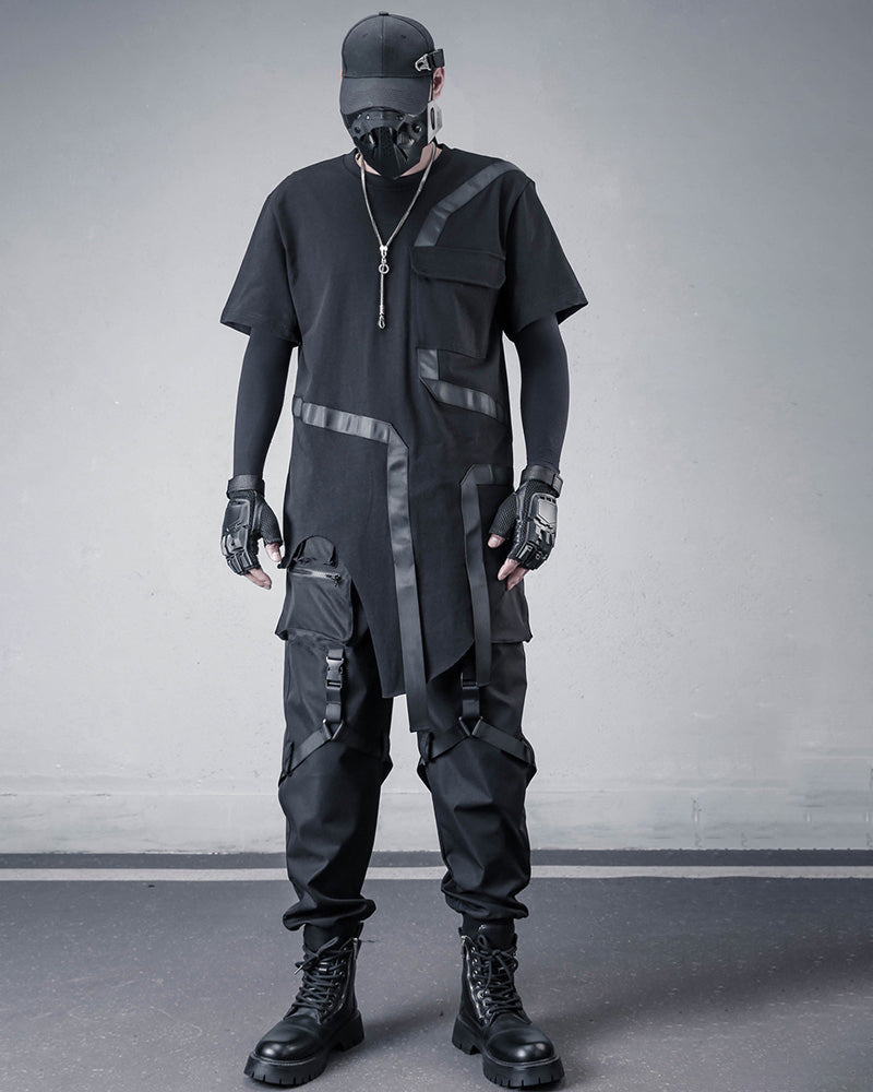Darkwear Techwear Asymmetric Cargo T-Shirt