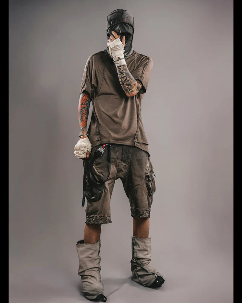 Wasteland Wear Splicing Distressed T-Shirt