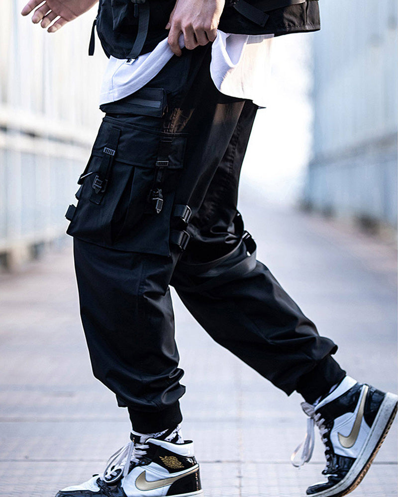 Functional Ribbon Pocket Cargo Pants