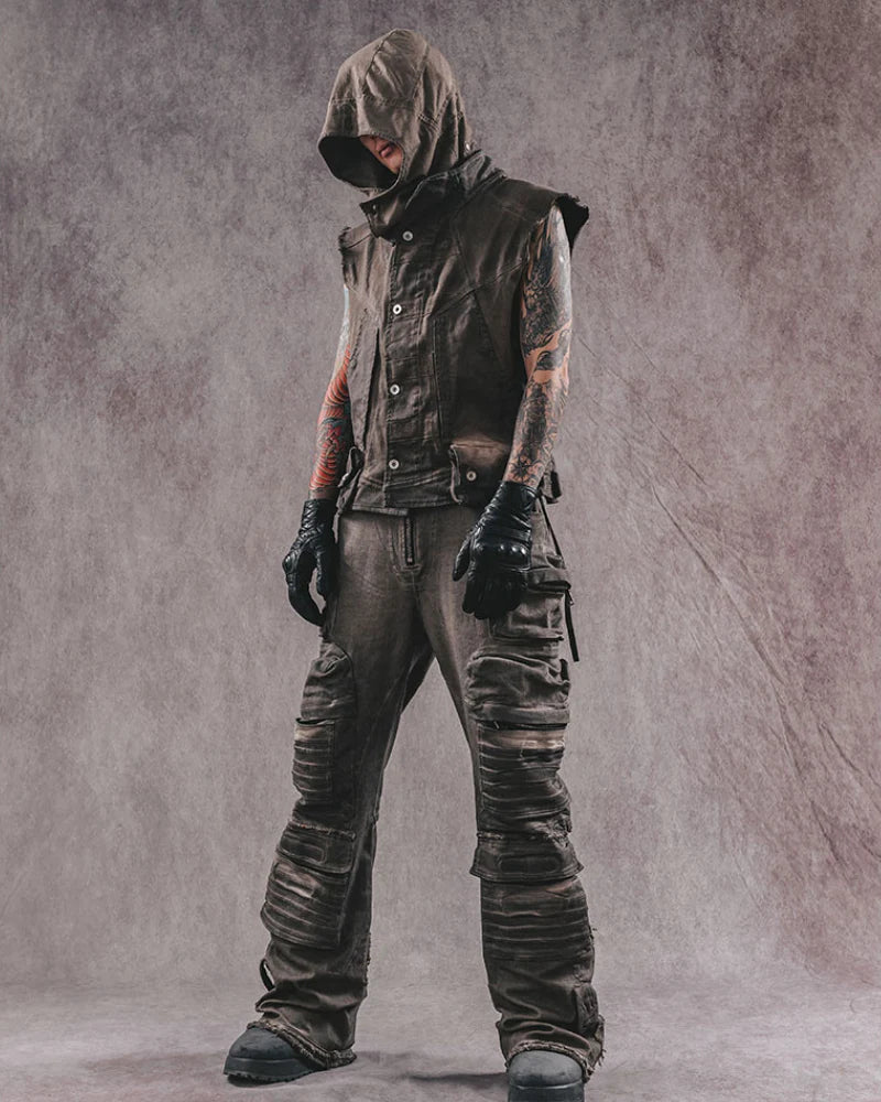Post-Apocalyptic Wear Geometric Cut Vest