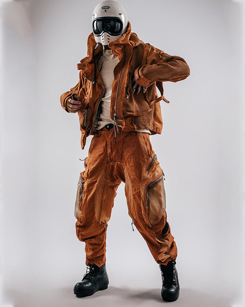 Post-Apocalyptic Dune Wasteland Techwear Flight Jacket