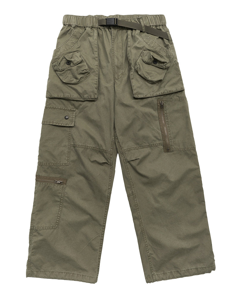 Distressed Zippered Patchwork Cargo Pants