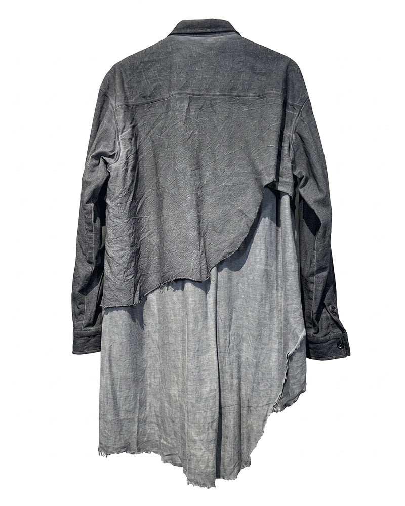 Wasteland Hand‑Hollowed Asymmetric Deconstructed Shirt