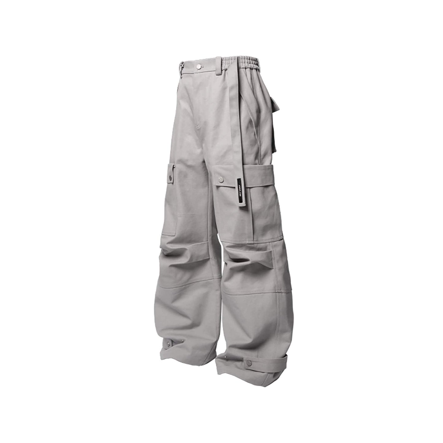 Multi-Pocket Oversized Workwear Cargo Pants Gray