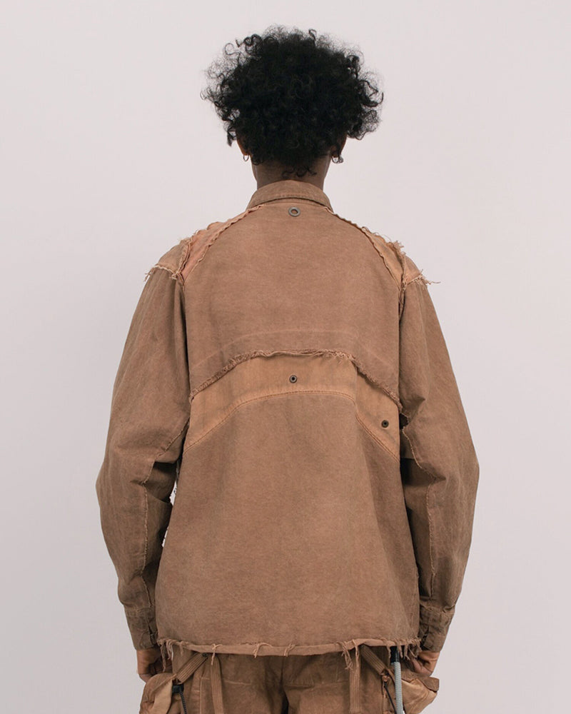 Wasteland Distressed Frayed Button Long-Sleeve Shirt