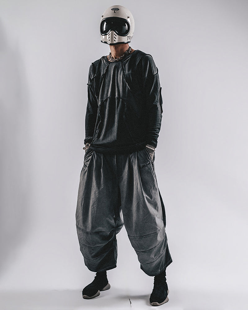 Post-Apocalyptic Raw-Cut Deconstructed Long-Sleeve Tee
