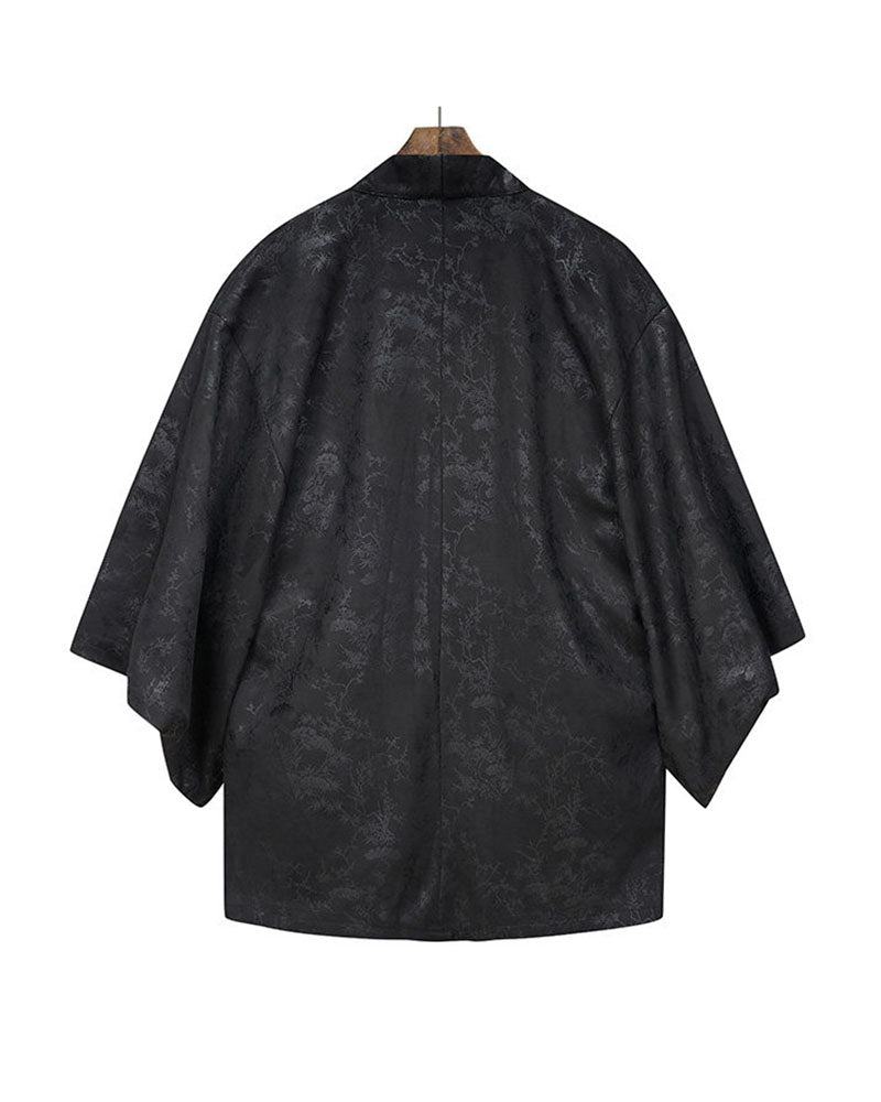 Vintage Japanese Pattern Suede Kimono Jacket